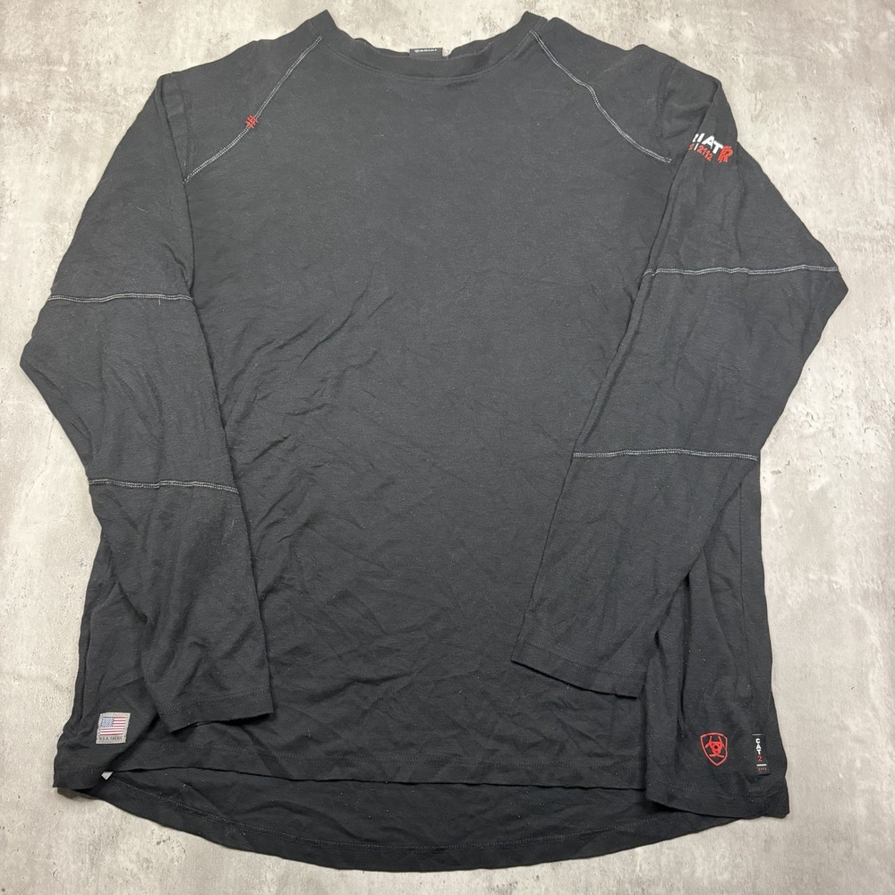 Ariat Long Sleeve Shirt Mens XXL Black FR Fire Resistant Cat 2 2112 Workwear